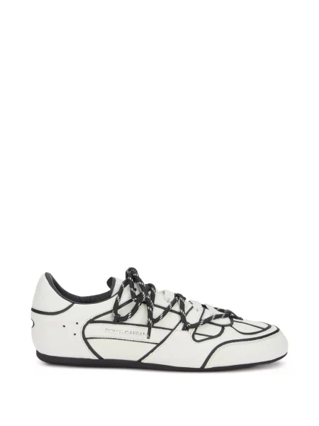 Sneakerși Dolce & Gabbana cu șireturi din dantelă alb