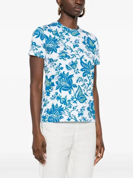 Tricou Etro cu model floral alb
