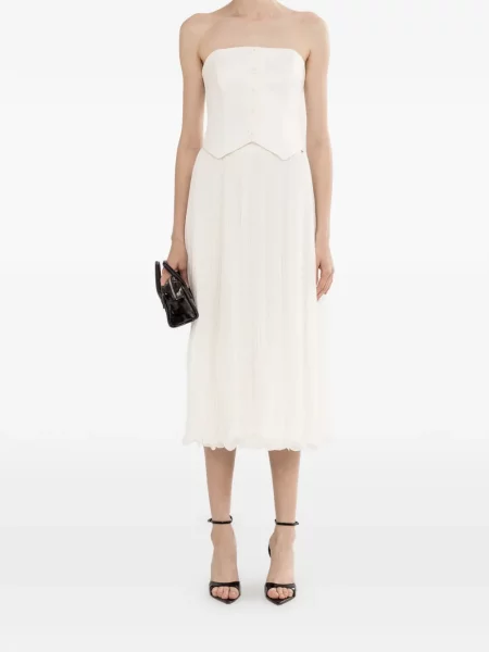 Spódnica plisowana Nissa do kolan biała