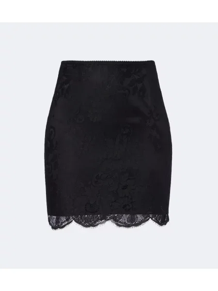 Fusta mini Dolce&gabbana din dantelă negru