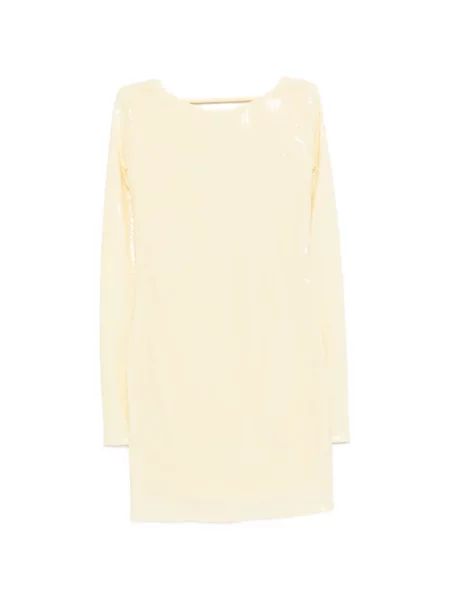 Rochie mini Patrizia Pepe cu paiete de costum galben