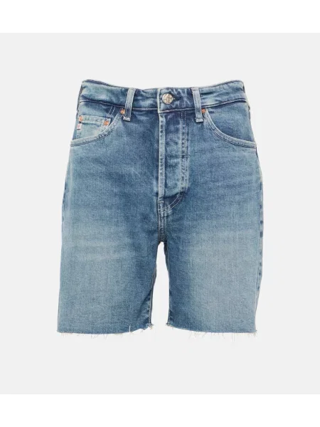 Pantaloni scurți din denim Ag Jeans cu talie înaltă albastru