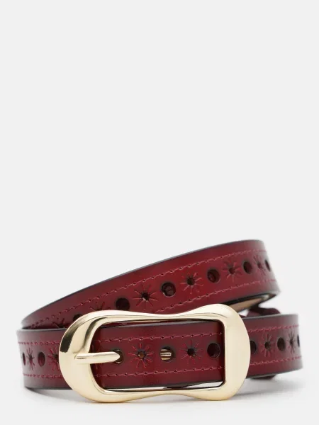 Borsa Leather Ремінь Шкіра бордовий