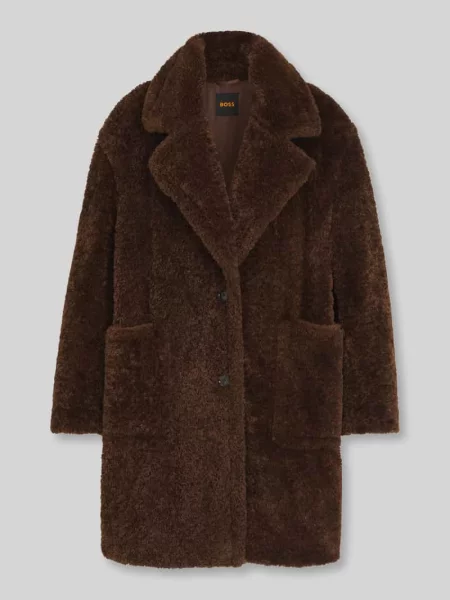 Płaszcz typu teddy z kołnierzem z połami model C_Catedy' Boss Orange pomarańczowe