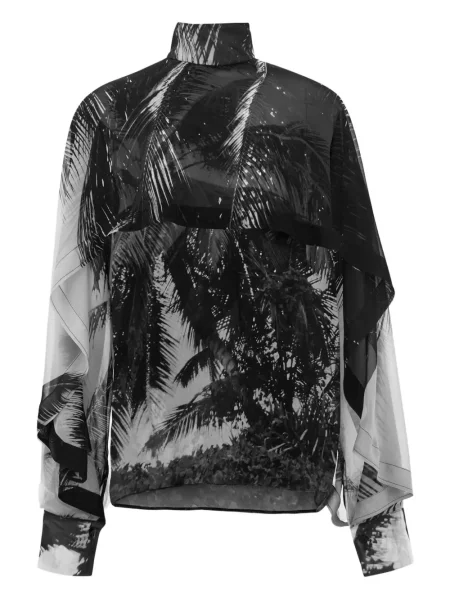 Bluzka Ferragamo z nadrukiem szara