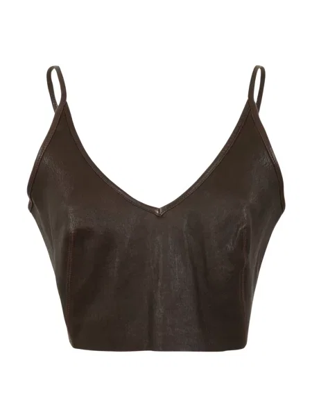 Krótki top Rick Owens z dekoltem w serek brązowy
