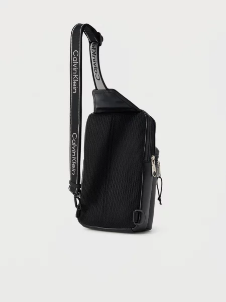 Calvin Klein Geantă crossover Bold Logo Webbing Sling negru