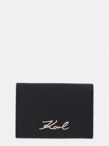 Karl Lagerfeld etui za kartice usnjeni K/SIGNATURE črna