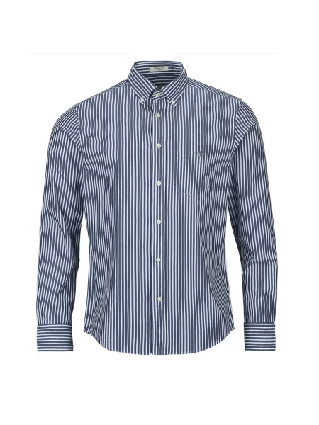 Pruhované klasické poplínové pruhované košile Gant modré