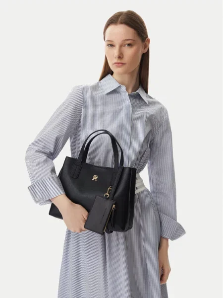 Rucsac Tommy Hilfiger din piele negru