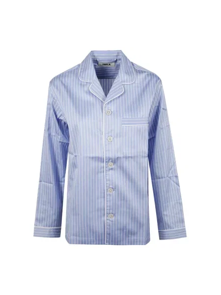 Satynowa koszula Tekla niebieska