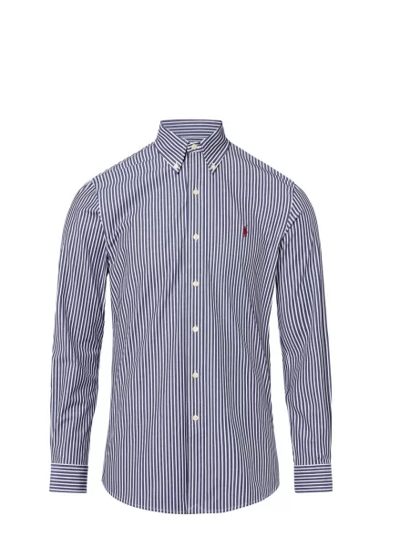 Koszula Polo Ralph Lauren w paski niebieska