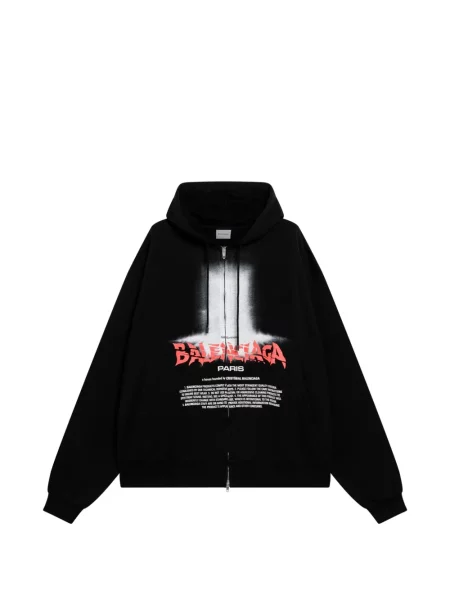 Hanorac cu glugă Balenciaga cu imagine negru