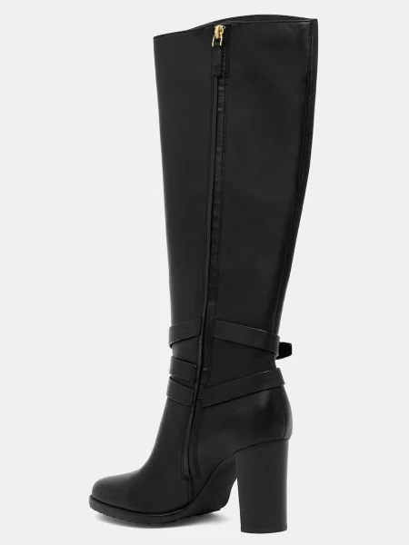 Kožené kozačky Lauren Ralph Lauren Cllns Tl Hl na černá