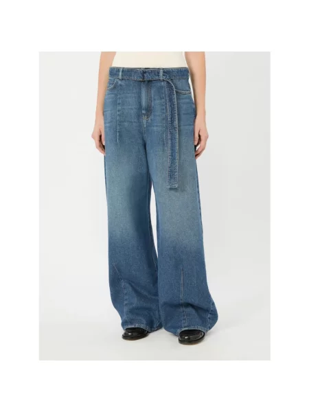 Szerokie jeansy Weekend Max Mara niebieskie