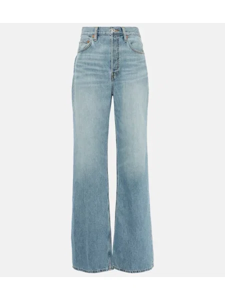 Široke kavbojke Re/done z visokim pasom modra