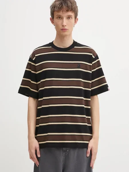 A Bathing Ape tricou One Point Strip cu imprimeu negru
