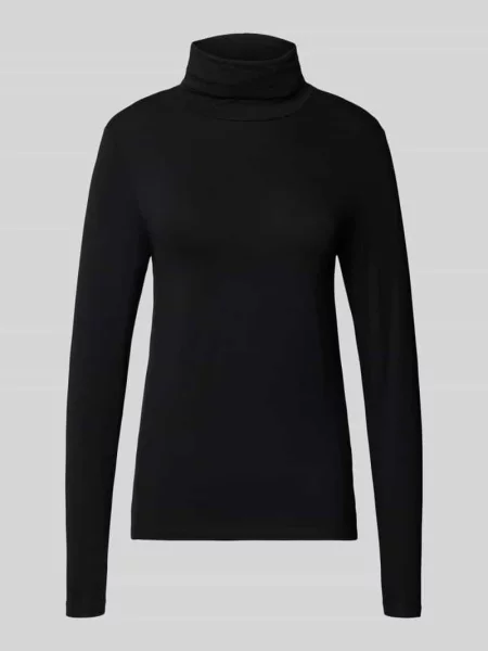 Bluzka z długim rękawem o kroju slim fit z mieszanki model Liana' Free/quent czarna