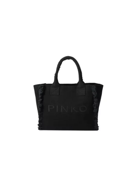 Shopperka Pinko skórzana czarna
