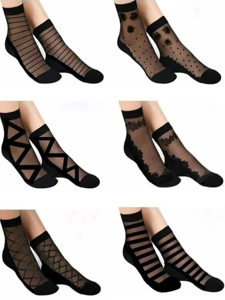 Șosete Dewberry din tul negru