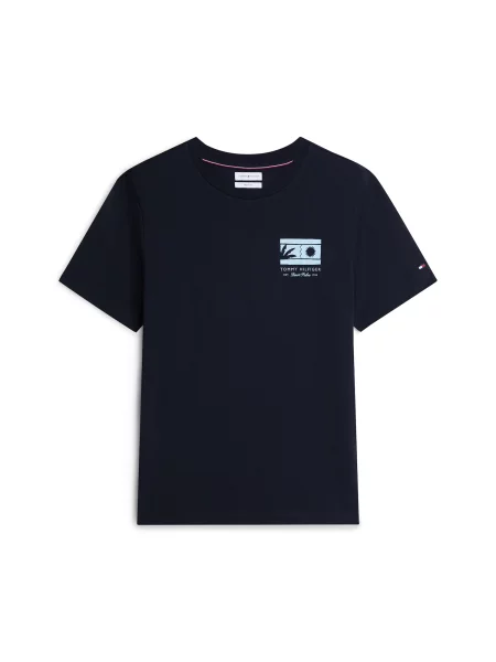 Πουκάμισο Tommy Hilfiger με αυτόγραφο μπλε