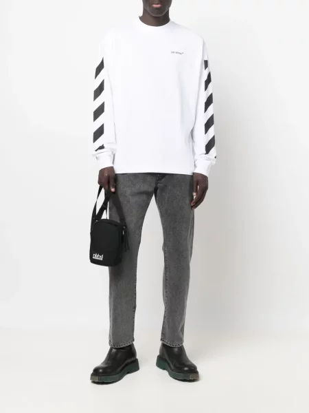 Raštuotas ilgas marškinėliai Off-white balta