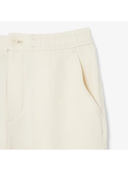 Lacoste Lniane Spodnie Chino O Kroju Regular Fit beżowy