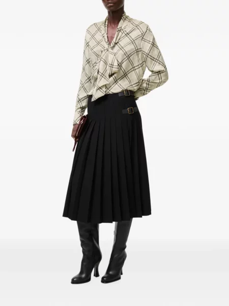 Fustă midi Burberry de lână negru