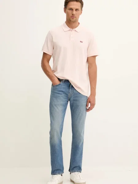 Bombažen polo Levi's roza