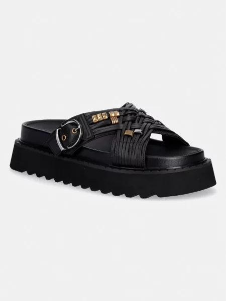 Pinko papuci pentru femei din piele Kate 09 negru