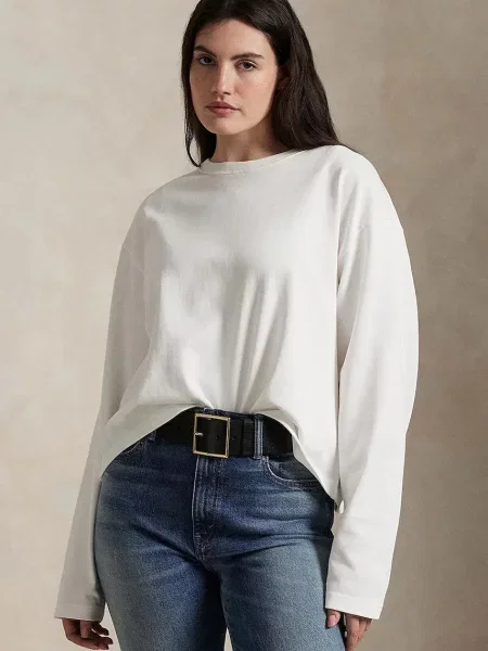 Tricou mânecă lungă Polo Ralph Lauren alb