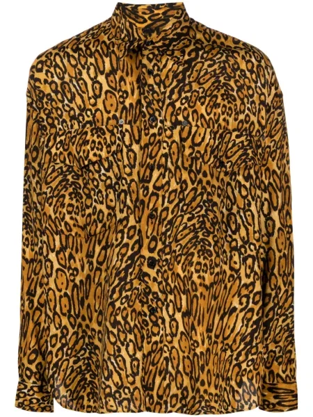 Lung cămașă Moschino cu imagine cu model leopard