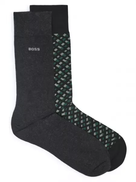 BOSS BLACK 2 db-os zokni szett Monogram CC fekete