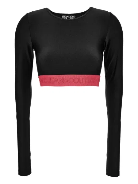 Tricou Versace Jeans Couture lung negru