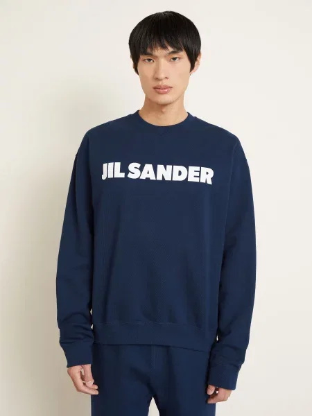 Jil Sander Bluza Nierozpinana blau niebieska