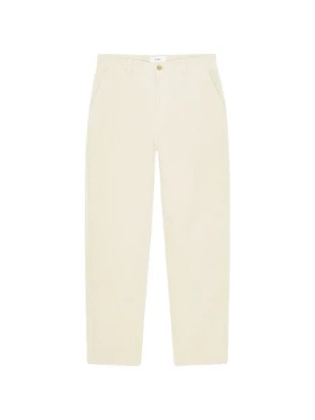 Pantaloni Les Deux de catifea cord alb