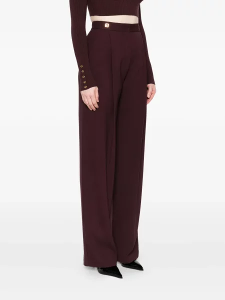 Pantaloni Elisabetta Franchi plisate roșu