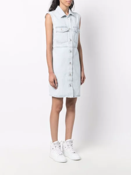 Raštuotas džinsinė suknelė Off-white balta