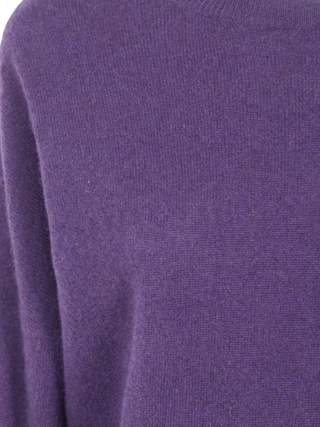 Kašmyro megztinis Absolut Cashmere apvaliu kaklu violetinė
