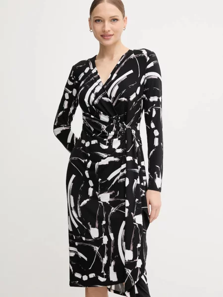 Joseph Ribkoff rochie midi drept negru