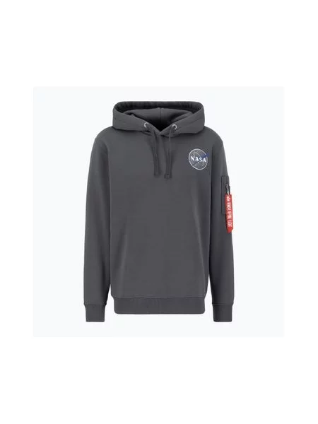 Свитер Alpha Industries с капюшоном с аппликацией ретро серый