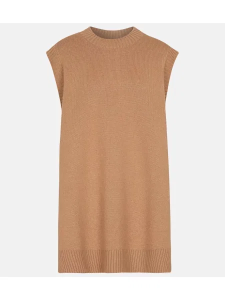 Vestă Prada din cașmir bej