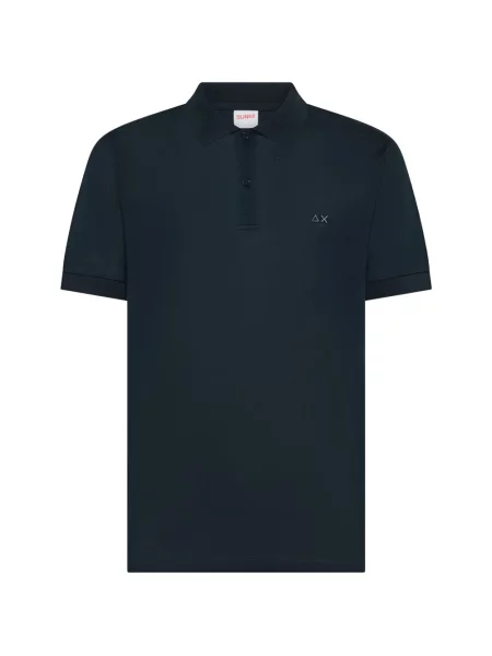 Tricou polo Sun68 cu broderie albastru