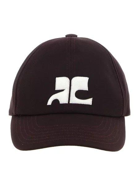Czapka z daszkiem Courreges z logo brązowa