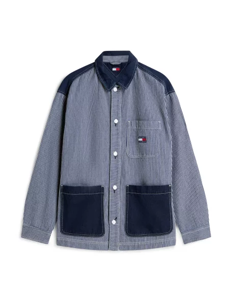Tommy Jeans Átmeneti dzseki kék farmer fehér