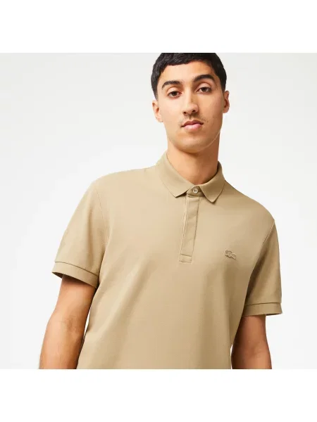 Lacoste Koszulka Polo Paris O Regularnym Kroju Ze Stretchem Z Bawełny Piqué beżowa