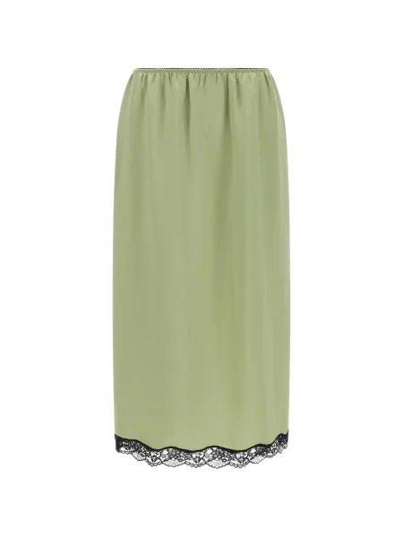 Fustă midi Twinset din satin verde