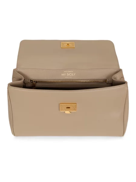 Torebka Dolce And Gabbana skórzana beżowa