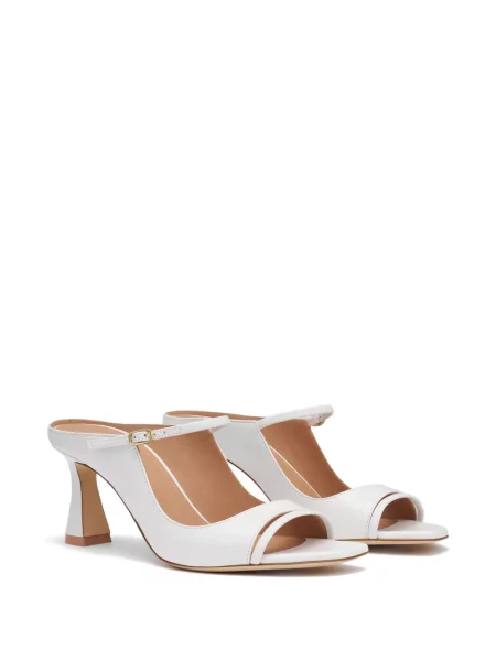 Papuci tip mules Malone Souliers cu cataramă alb