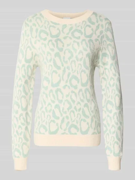 Sweter o kroju slim fit z mieszanki model ‘JACQUARD’ Vila